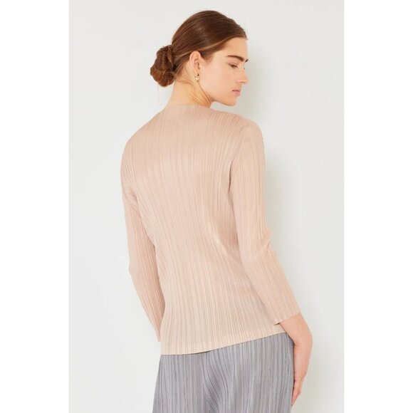 Marina West Swim Pleated Long Sleeve Boatneck Top - Picture 2 of 4